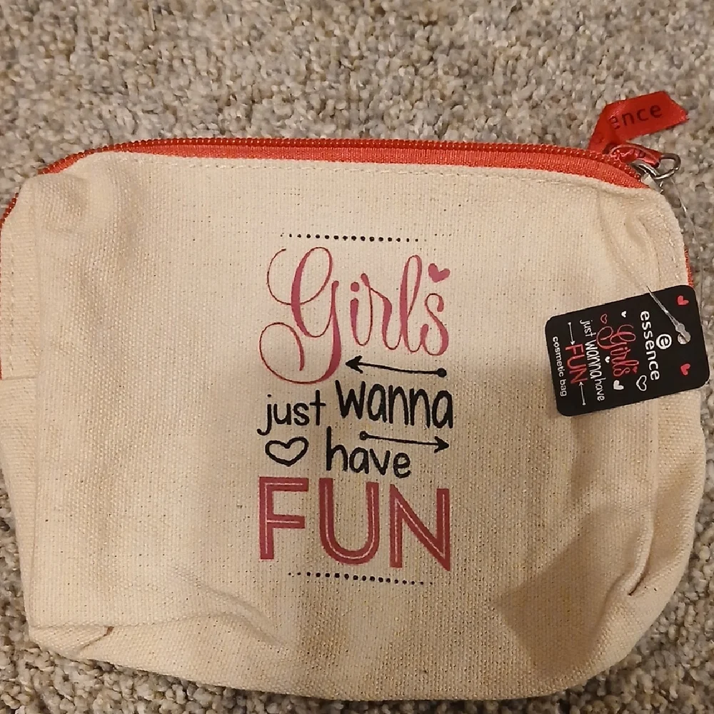 Essence Canvas Pouch with Pink Print - Picture 1 of 5